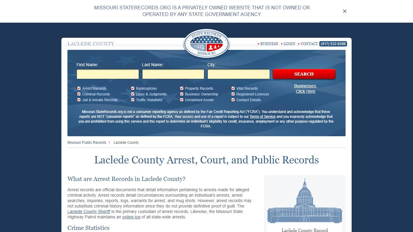 Laclede County Arrest, Court, and Public Records