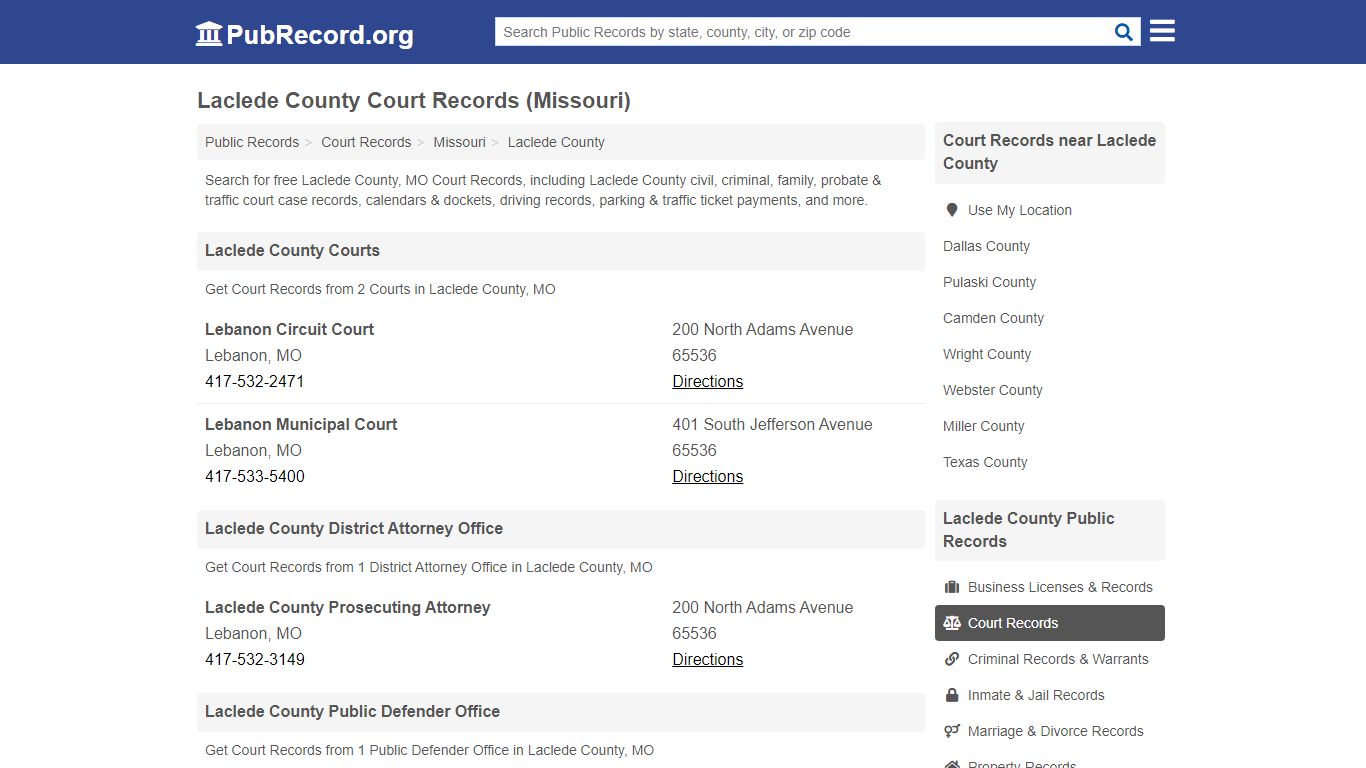 Free Laclede County Court Records (Missouri Court Records)